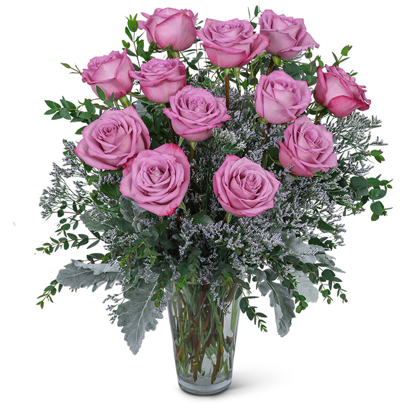 One Dozen Angelic Lavender Roses :: Keller & Stein