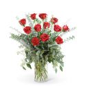 Red Roses with Eucalyptus Foliage (12)