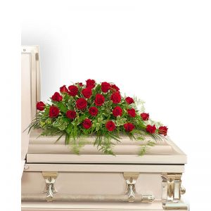 24 Red Roses Casket Spray